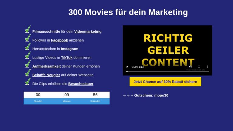 Moviepower – 300 Movies für dein Marketing von Holger Tiegel