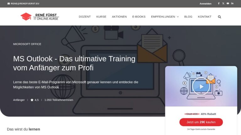 MS Outlook – Das ultimative Training vom Anfänger zum Profi