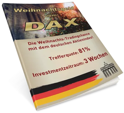 E-Book-Cover MyTD 013 DAX Weihnachtstrade mit Buchcover-Grafik, Trefferquote 81%, Investmentzeitraum 3 Wochen