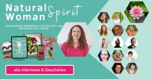Natural Woman Spirit Kongressbanner mit Verena Christina, Expert:innen und Produkt-Mockups