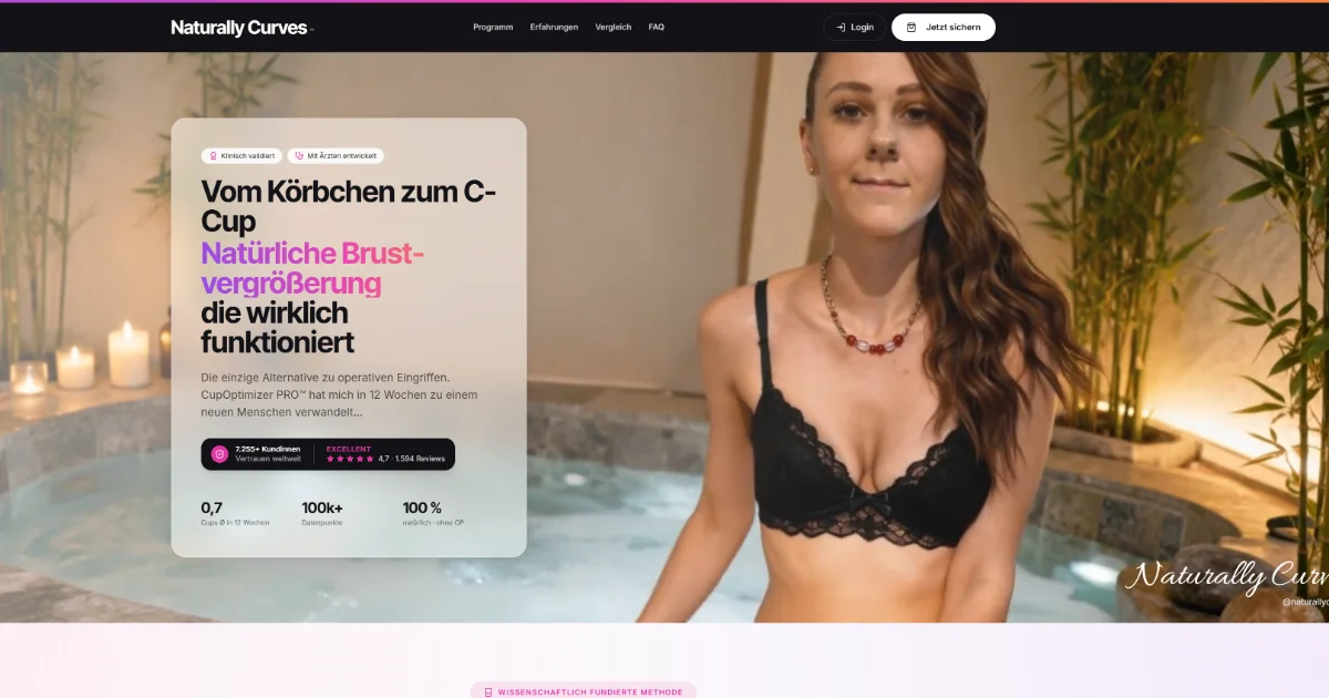 Naturally Curves Plus Bundle mit CupOptimizer PRO für natürliche Brustvergrößerung