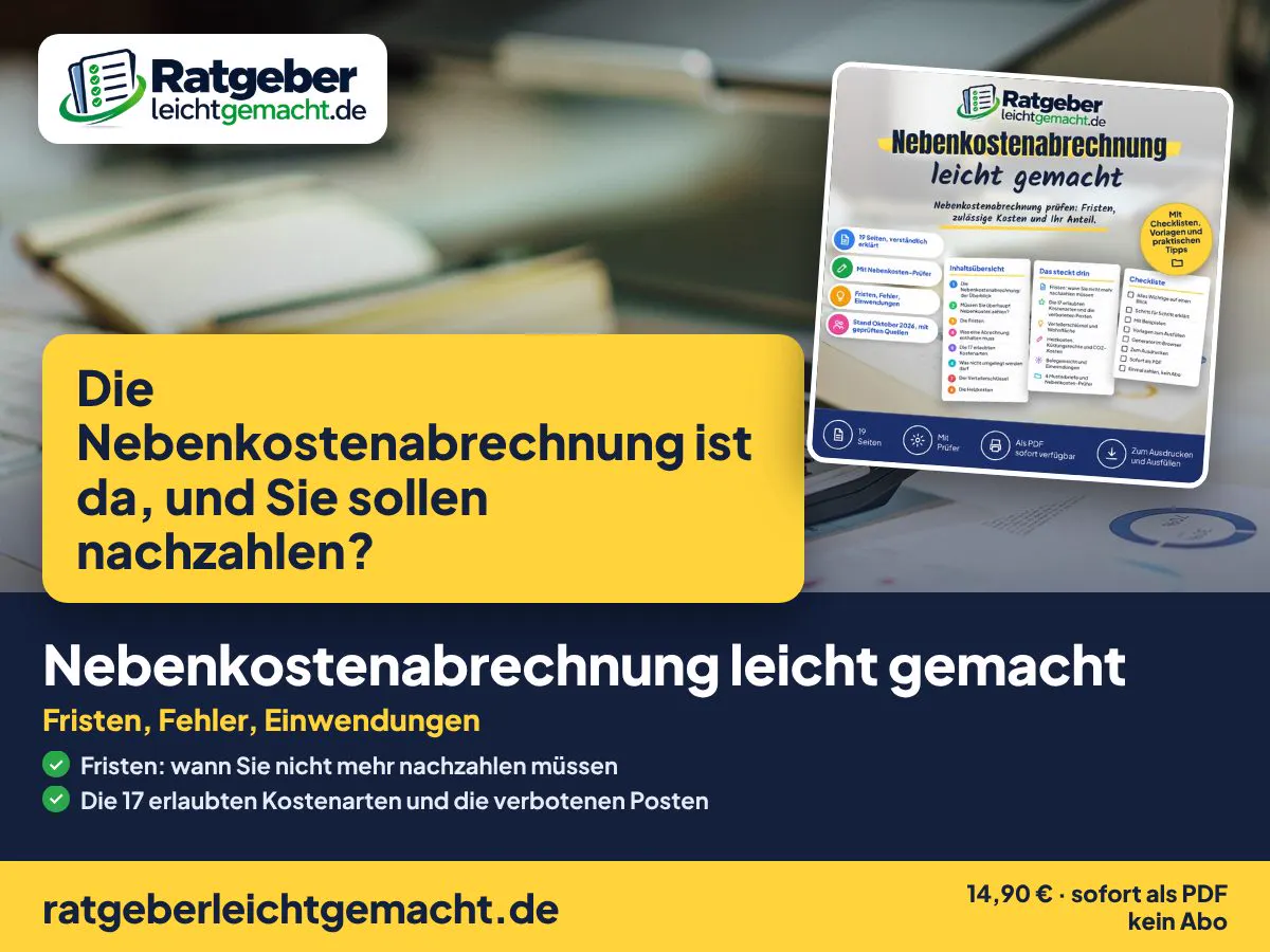 Testimonial mit Angebot für Nebenkostenabrechnung-Ratgeber und Musterbriefe