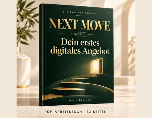 Produktabbildung des NEXT MOVE Band 2 Buches auf grünem Hardcover mit goldener Schrift und Türmotiv