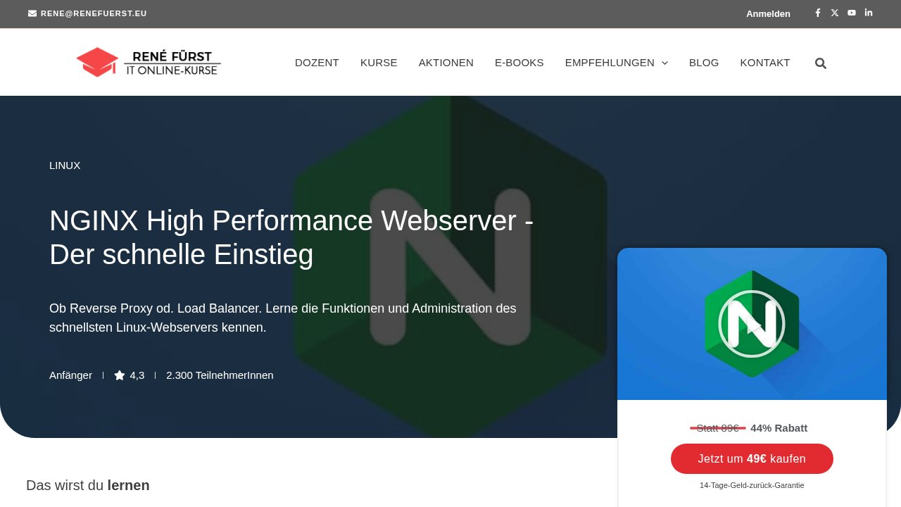 NGINX High Performance Webserver – Der schnelle Einstieg – Ansicht der Verkaufsseite