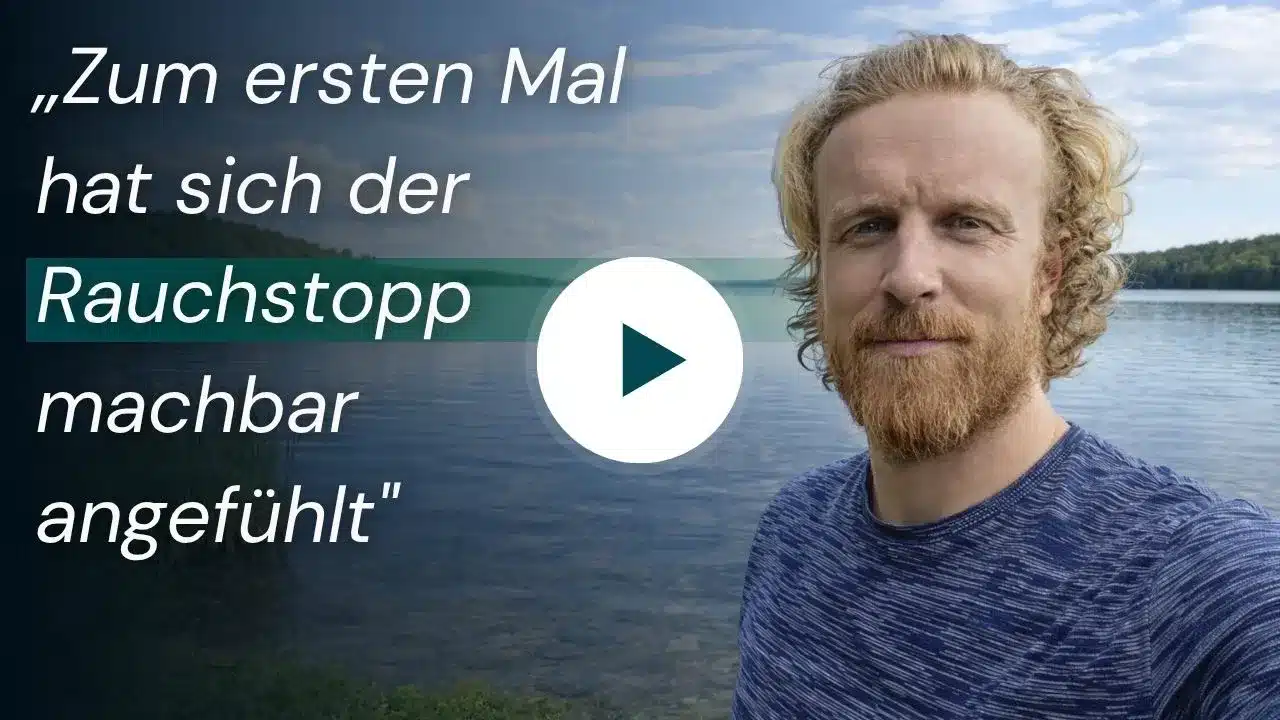 Thomas berichtet im Video-Testimonial, dass sich Rauchentwöhnung mit Nichtraucher-Challenge erstmals machbar anfühlte