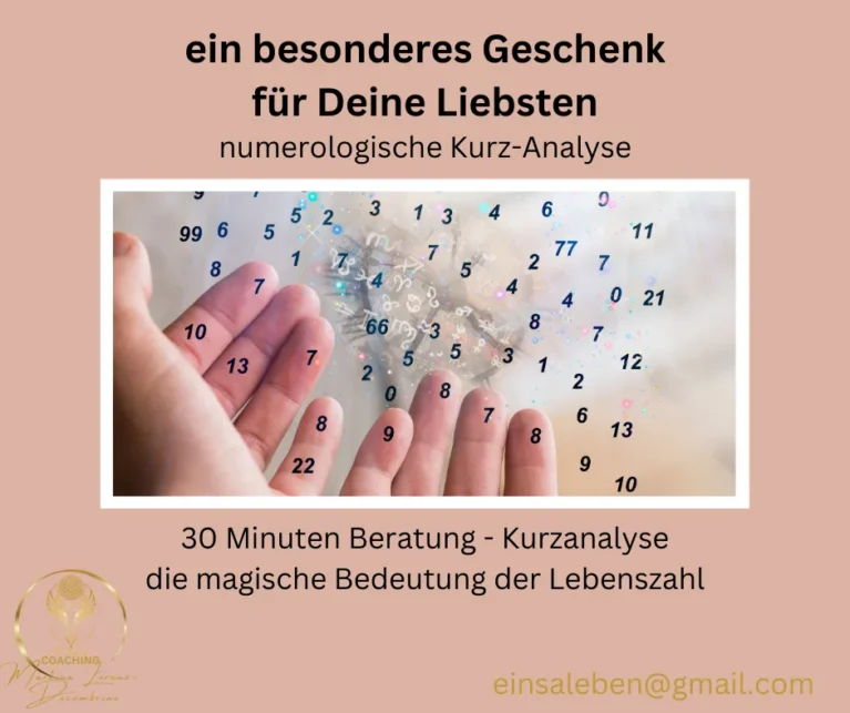Numerologische Kurzanalyse – persönliche Lebensweg-Beratung