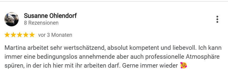 Fünf-Sterne-Kundenbewertung von Susanne Ohlendorf über Coaching-Qualität