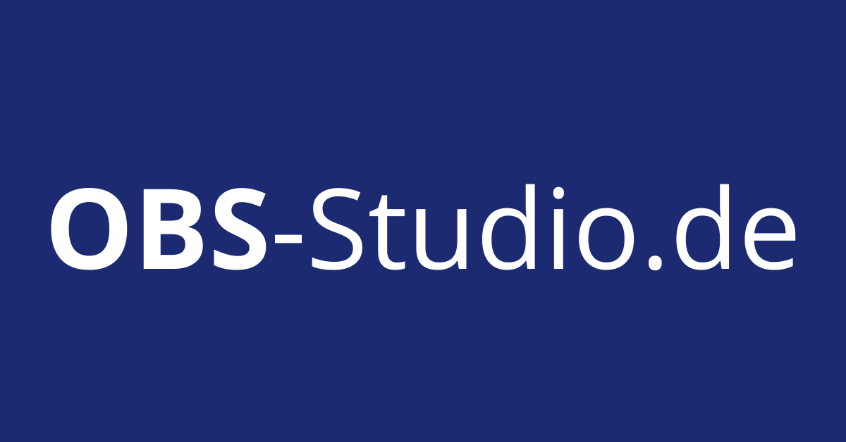 OBS-Studio.de Logo auf dunkelblauem Hintergrund in weißer Schrift