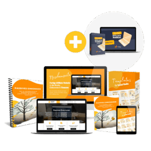 OCAB Money Master Produktpaket mit Kursen, Websites und Social-Media-Templates auf verschiedenen Geräten