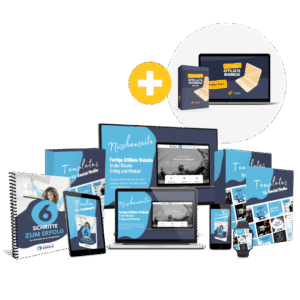 OCAB Erfolg Mindset Paket-Mockup mit Website, Buch, Tablet, Smartphone und Social-Media-Templates