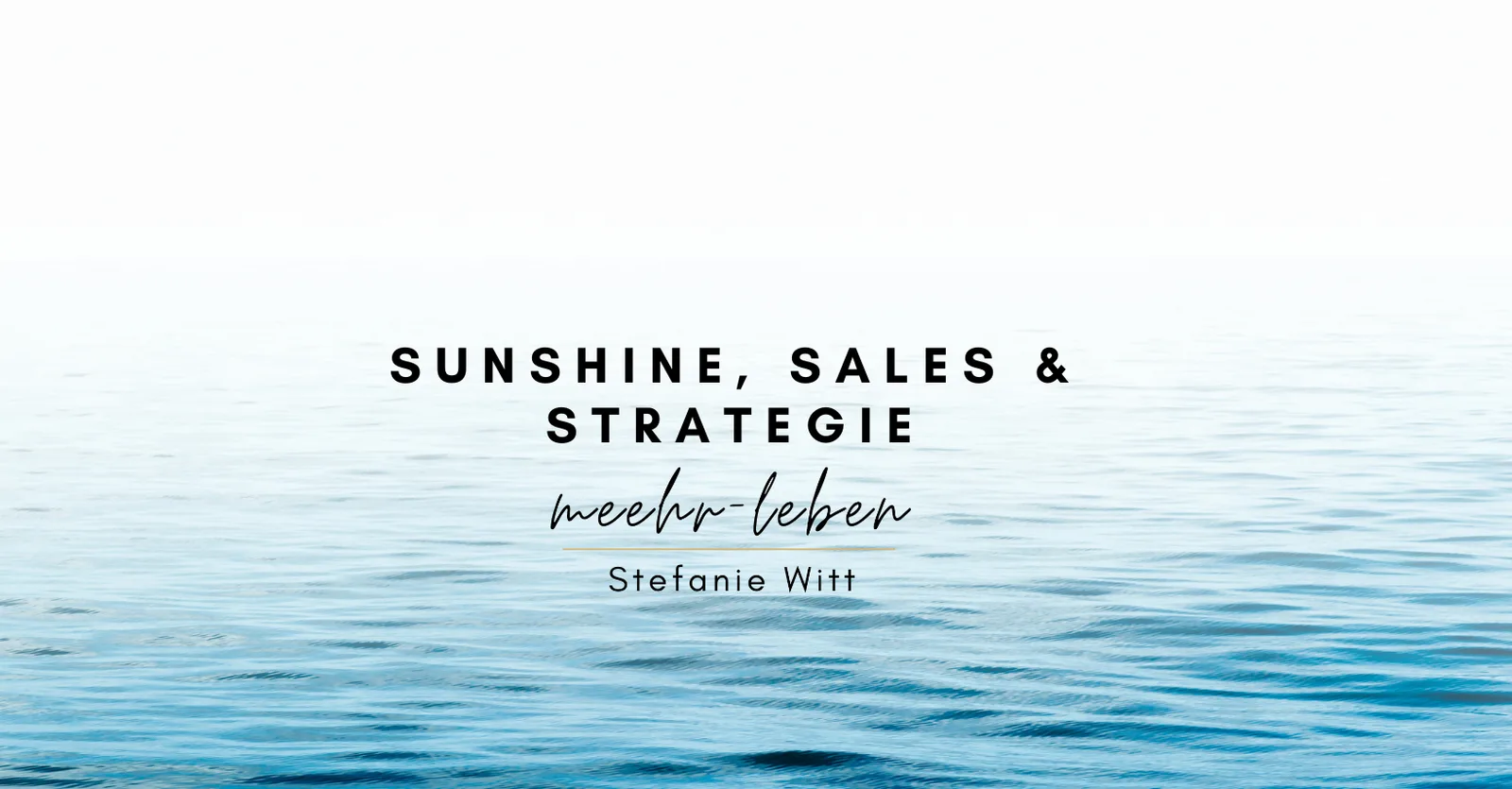 Hero-Banner zum Online-Training Sunshine, Sales & Strategie von Stefanie Witt mit Meereshintergrund