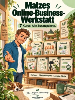 Online-Business-Werkstatt Produktabbildung mit Matze, 7 Kurse und Zusatzpakete