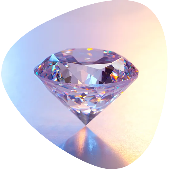 Online Seminar Elohim – Live-Webinar zur Spiritualität 5 Funkelnder Diamant auf pastellfarbenem Hintergrund