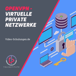 OpenVPN – Virtuelle Private Netzwerke 1 Video-Kurs OpenVPN – Virtuelle Private Netzwerke mit isometrischer Illustration von Servern und Netzwerk-Elementen