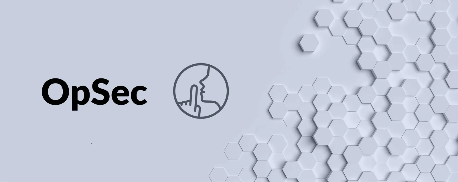 OpSec Logo mit Profilsilhouette und Hexagon-Hintergrund, Videokurs-Banner