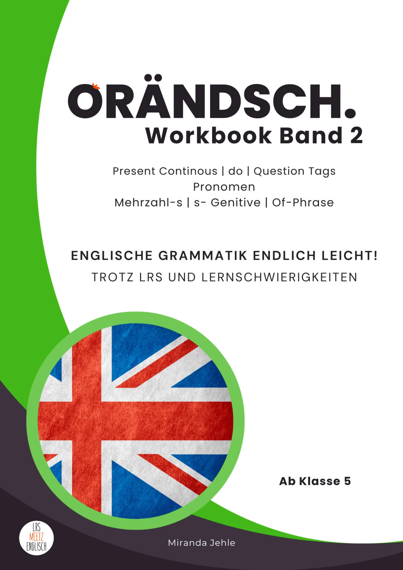 Orändsch Workbook Band 2 Cover mit grünem Kreis und britischer Flagge