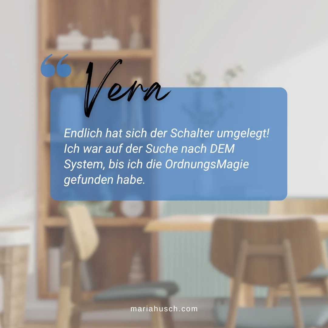 Kundenstimme Verna über OrdnungsMagie Kurs Erfolg