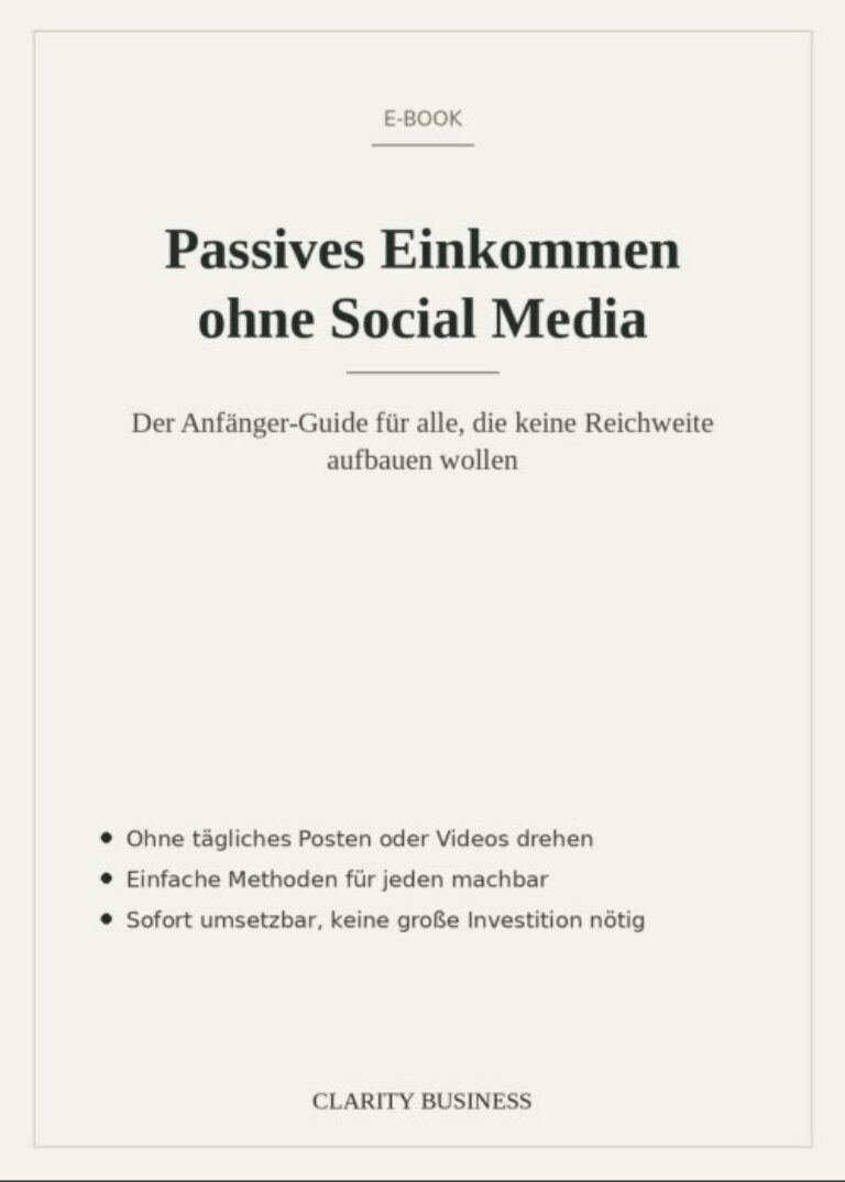 Passives Einkommen ohne Social Media – Anfänger Guide von Soud Mohsin