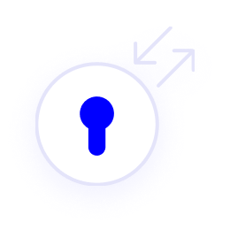 Passwd – Team Password Manager for Google G Suite von Passwd s.r.o. 7 Export-Icon mit blauem Schloss-Symbol und Pfeil nach außen