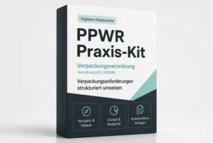 Produktbox PPWR Praxis-Kit mit Verpackungsverordnung und Arbeitsmitteln