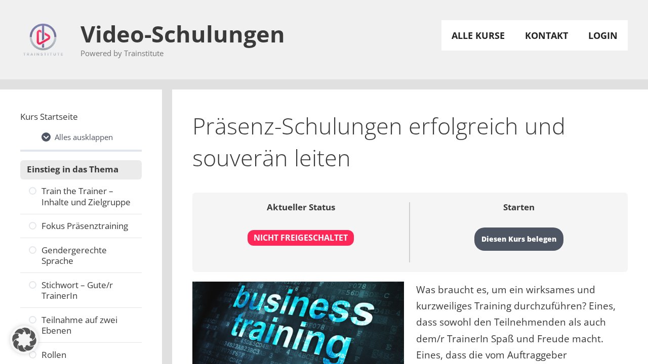 Präsenz-Schulungen erfolgreich und souverän leiten – Ansicht der Verkaufsseite