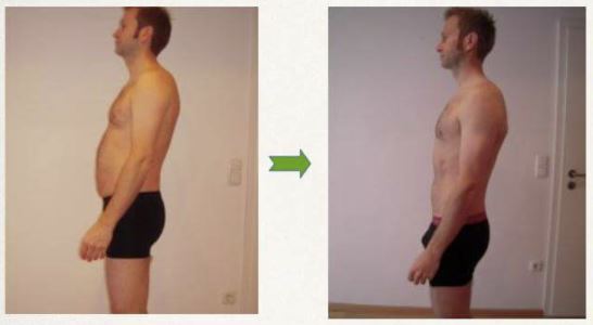 Vorher-Nachher Transformation: Markus Klein zeigt verbesserte Körperhaltung und definierten Oberkörper nach Training