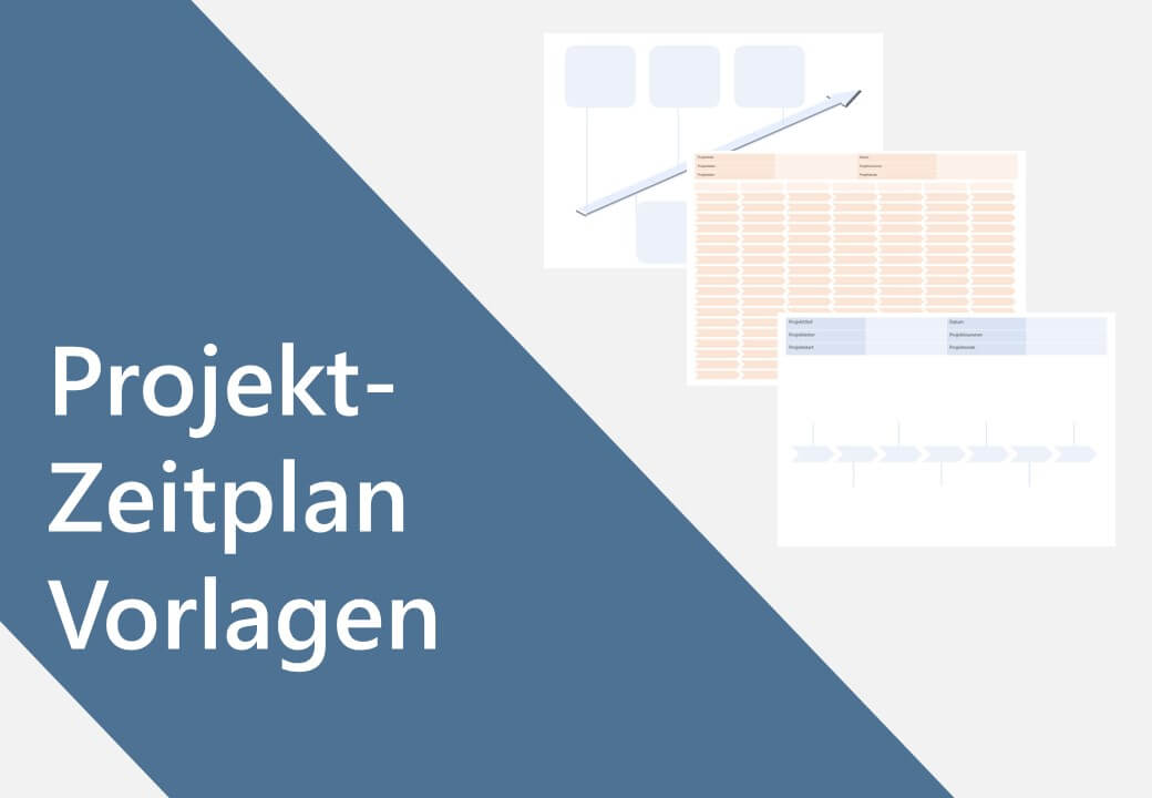 Projekt Zeitplan PDF Vorlage – 26 Diagramme zum Ausdrucken 1 Projekt-Zeitplan Vorlagen Hero-Image mit Gantt-Chart und Übersichtstabellen in Blau und Orange
