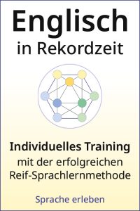 Englisch in Rekordzeit Individuelles Training mit geometrischem Netzwerk-Logo