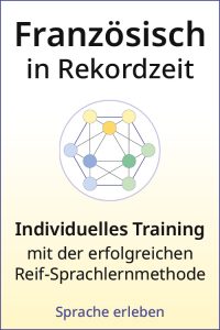 Französisch in Rekordzeit Individuelles Training mit geometrischem Netzwerk-Logo
