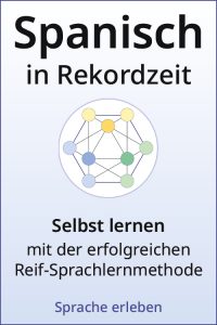 Spanisch in Rekordzeit Selbstlernkurs mit geometrischem Netzwerk-Logo