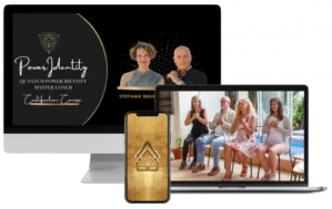 Desktop-Mockup der Certification Course Quantum Power Identity Master Coach mit Stefanie Bruns und Co-Trainer