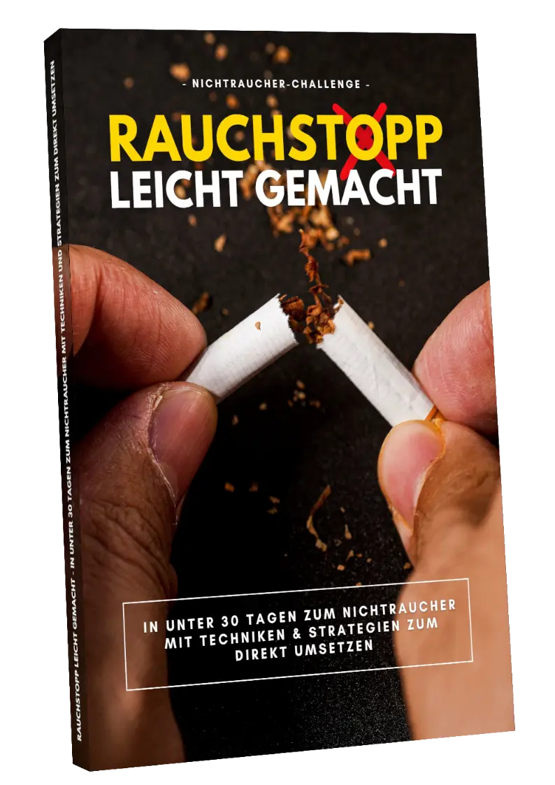 Buch-Cover Rauchstopp leicht gemacht Nichtraucher-Challenge mit zerbrochener Zigarette