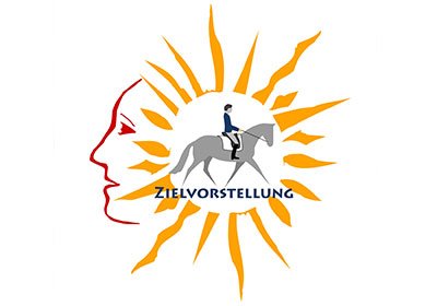 Grafik Zielvorstellung mit Reiter und Gedankenblasen