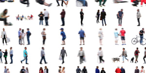 Kollektion von 150 freistgestellten Menschen und Personen in verschiedenen Posen