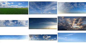 Sammlung von 150 Himmel- und Wolken-Hintergrundbildern für Architektur-Renderings
