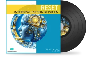 Reset Unterbewusstsein Reinigen Album-Cover mit Schallplatte und mechanischem Gehirn