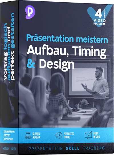 Produktbox Rhetorik Videokurs Aufbau, Timing & Design mit Instructor und Publikum