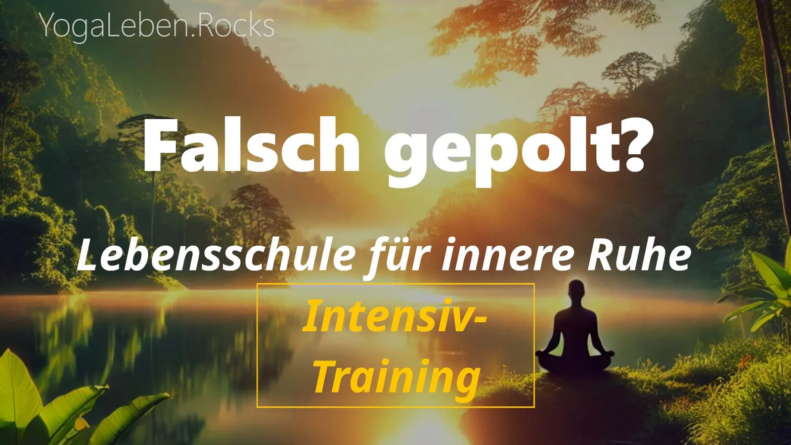 Meditierender Mensch am See bei Sonnenaufgang: Falsch gepolt? Lebensschule Intensiv-Training