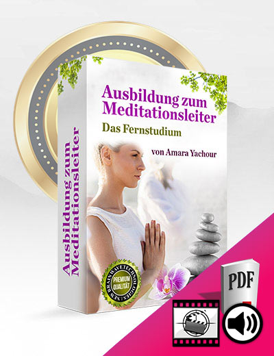 Schamanische Trommelreise – Audio-Meditation mit Solfeggio 19 Produktbox Ausbildung zum Meditationsleiter mit Gold-Zertifikat und Frau