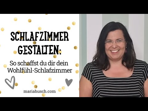 Video-Standbild von Maria Husch neben grafischem Text über Schlafzimmergestaltung