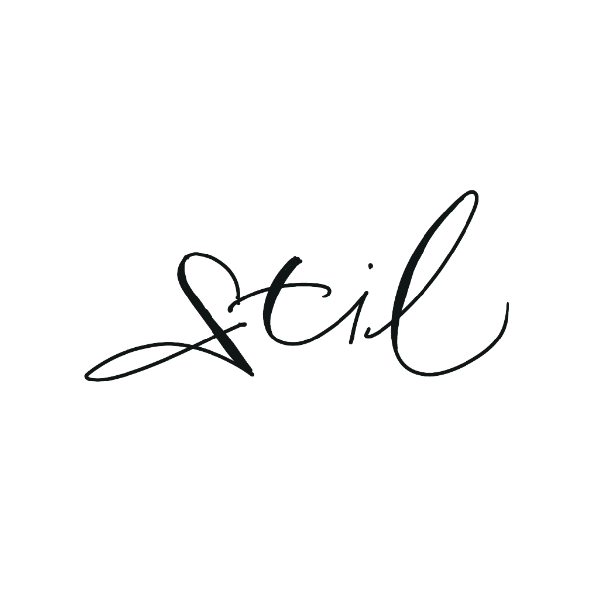 Stilisierte Handschrift mit Schwüngen und Verzierungen