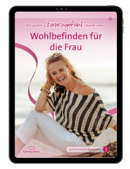 Schwangerschaftskongress – Premium-Zugang 8 Tablet-Mockup mit eBook-Cover in Pink mit Frauenporträt und Titel 'Wohlbefinden für die Frau'