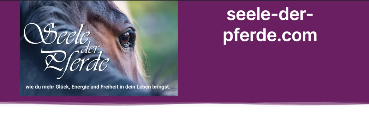 Banner Online-Kongress Seele der Pferde mit Pferdeauge und Website