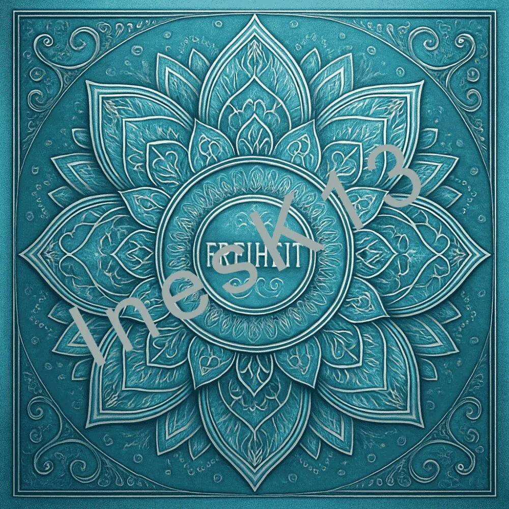Seelenlichtcode Freiheit mit türkisem Lotus-Mandala und feinen Linien