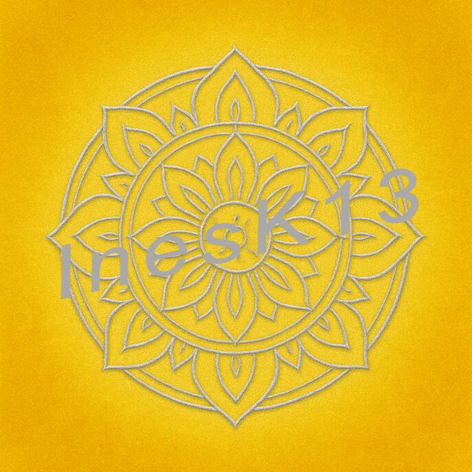 Mandala Leichtigkeit in Silber und Gelb mit strukturiertem Muster