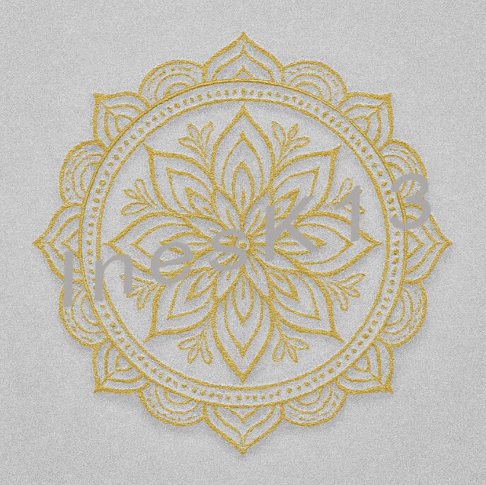 Mandala Klugheit in Gold und Silber mit geometrischem Design
