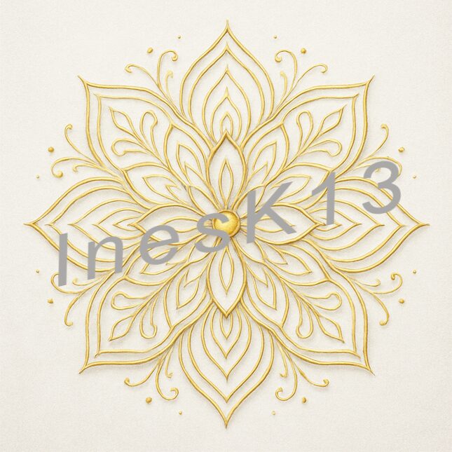 Weisheit Seelenlichtcode – Gold-Mandala auf Creme-Weiß