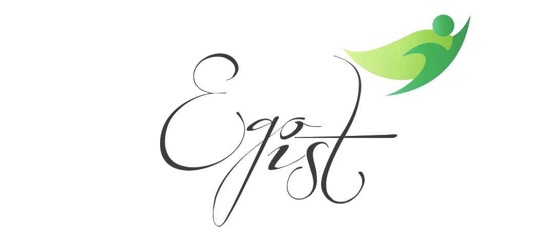 Egoist Consulting Banner mit grünem Vogel-Symbol und handschriftlichem Text