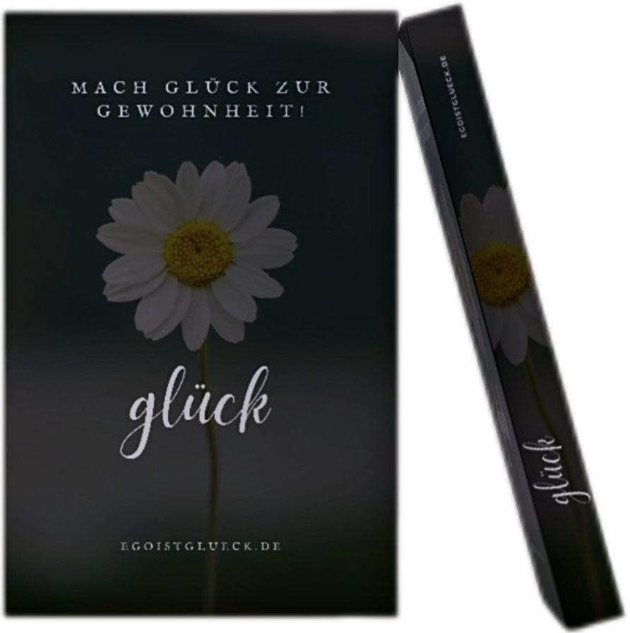 Schwarzes Geschenkbuch 'Mach Glück zur Gewohnheit' von Egoist mit Gänseblümchen