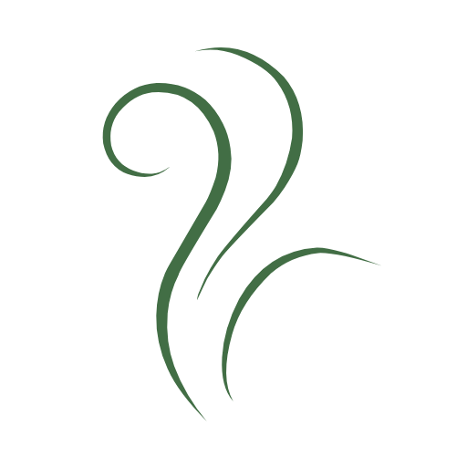 Grünes Icon-Illustration von stilisierten Pflanzen oder Räucherkräutern
